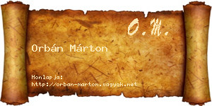 Orbán Márton névjegykártya
