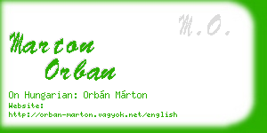 marton orban business card