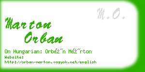 marton orban business card